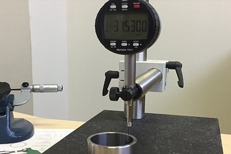 Measuring a part with an indicator clock